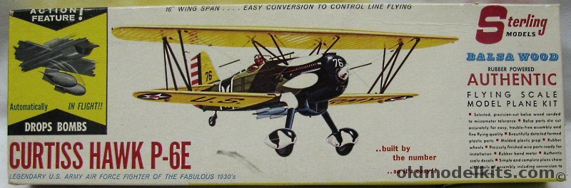 Sterling Curtiss P-6E Hawk - 16 inch Wingspan Flying Model Aircraft that Drops Bombs in Flight, A10-149 plastic model kit